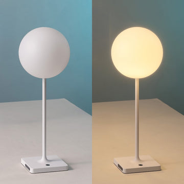 Allie 17.5" Modern Minimalist Indoor/Outdoor Metal Globe Rechargeable/Cordless Dimmable Integrated LED Table Lamp with Touch Sensor